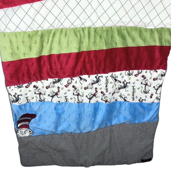 Cat In The Hat Baby Crib Blanket w/ Multiple Textile Fabrics - Picture 4 of 7